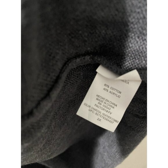 Daisy Fuentes Cardigan Sweater Cotton Blend Gray Button Down Peplum Fair Isle,2X - Picture 11 of 11